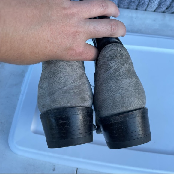 Tony lama cowboy boots black gray pointed toe men’s size 8.5 leather - Picture 3 of 9